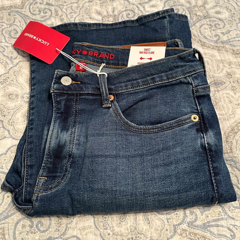 Lucky Brand Sweet Morning d Rise Flare Blue Jeans